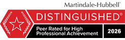 Martindale-Hubbell | Distinguished | Peer Rated for High Professional Achievement | 2026
